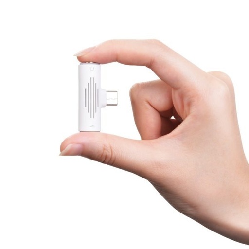 Borofone BV8 type-c rozdeľovač (type-c nabíjačka port+3,5mm jack zásuvka), biely