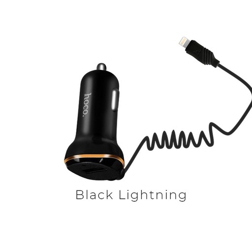 Hoco Z14 do auta nabíjačka (lightning kábel), 5V 2,4A, 2 USB port, čierny
