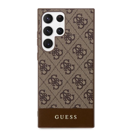 Samsung Galaxy S24 Ultra Guess PU 4G Stripe puzdro (Hnedý) - GUHCS24LG4GLBR
