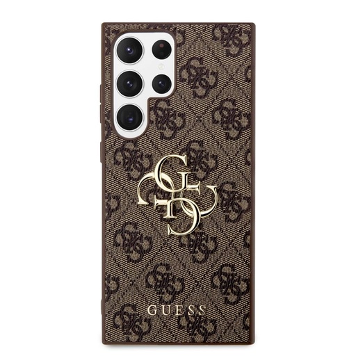 Samsung Galaxy S24 Ultra Guess PU 4G Metal Logo puzdro (Hnedý) - GUHCS24L4GMGBR