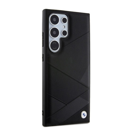 Samsung Galaxy S24 Ultra BMW Signature Leather puzdro – Metal Logo (Čierny) - BMHCS24L23RCGPK