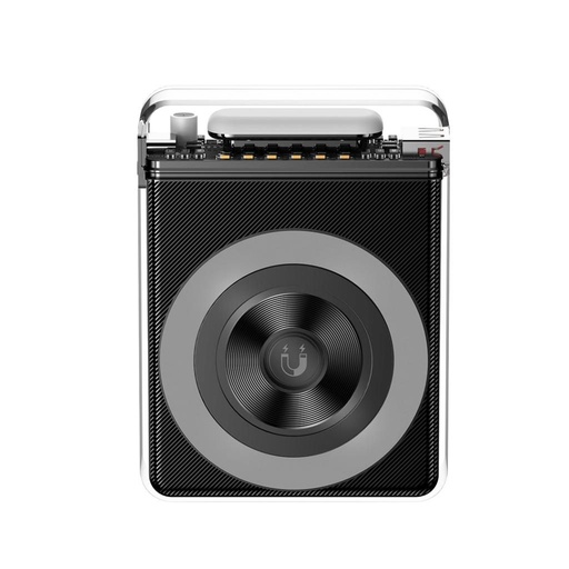 XO PR226 power bank 10000 mAh (Čierny) – magnetický, priehľadný vyhotovenie, LED pásik