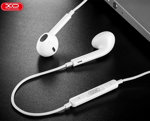 XO S31 drôtový jack 3,5mm stereo slúchadlo (Biely) – s ovládacím tlačidlom