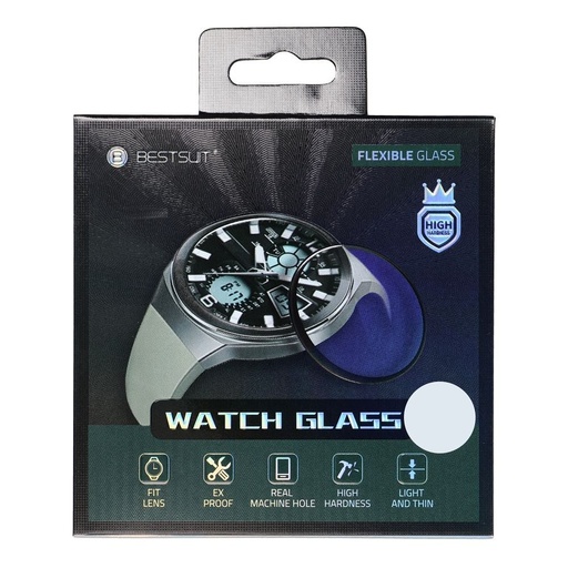 Apple Watch Ultra 2 49mm Bestsuit flexible hybrid ochranné sklo priehľadný (čierny s okrajom)