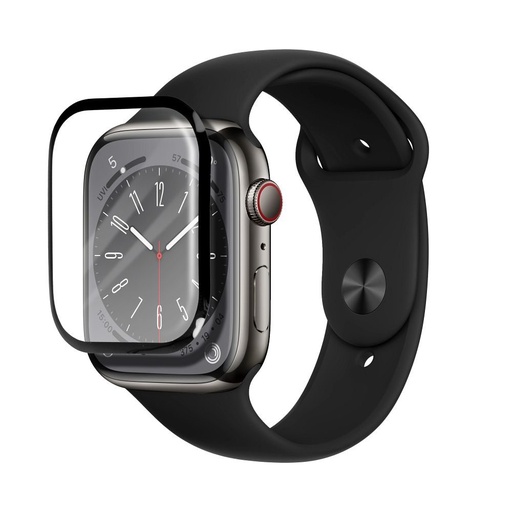 Apple Watch 9 45mm Bestsuit flexible hybrid ochranné sklo priehľadný (čierny s okrajom)