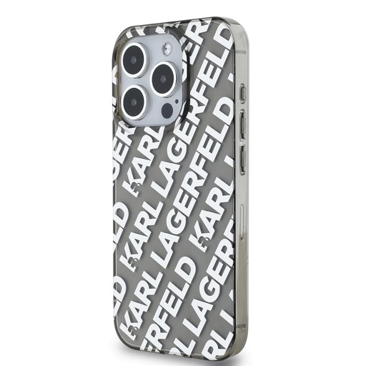 Apple iPhone 15 Pro Max Karl Lagerfeld IML Electroplated Repeated Logo puzdro (Strieborný) – KLHCP15XHKFOEMS