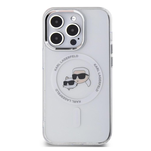 Apple iPhone 15 Pro Karl Lagerfeld IML K&CH Heads Metal Frame MagSafe puzdro (Priehľadný) – KLHMP15LHLSKCH