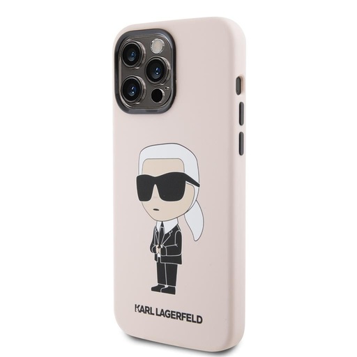 Apple iPhone 15 Pro Karl Lagerfeld Ikonický NFT Silicon puzdro (Ružový) – KLHCP15LSNIKBCP