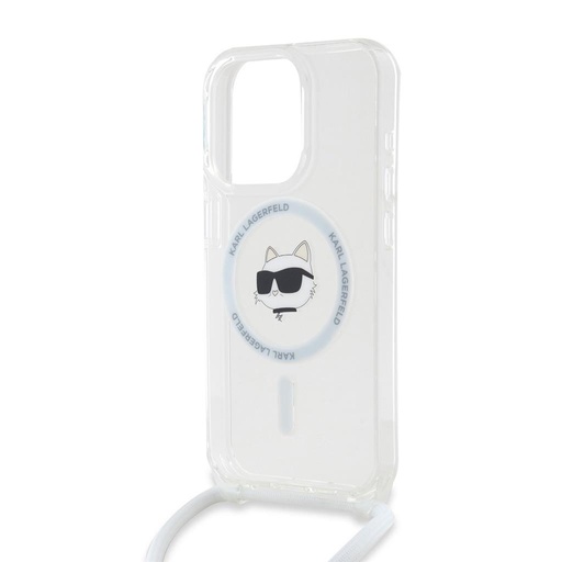 Apple iPhone 15 Pro Karl Lagerfeld IML Crossbody Choupette Head MagSafe puzdro (Priehľadný) – KLHMP15LHCCHNT