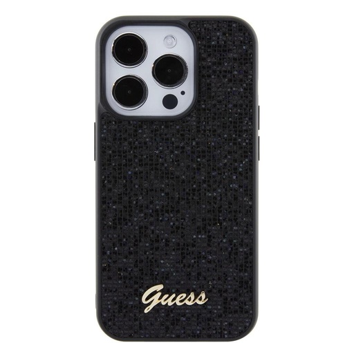 Apple iPhone 15 Pro Guess PU Square Mirror Script Logo puzdro (Čierny) - GUHCP15LPMSDGSK