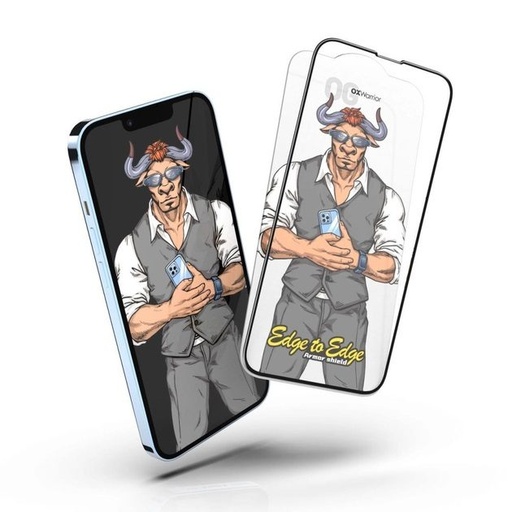 Samsung Galaxy A15 4G / Galaxy A15 5G OX Warrior Mr. Gentleman big arc odolný ochranné sklo Priehľadný Čierny Rám