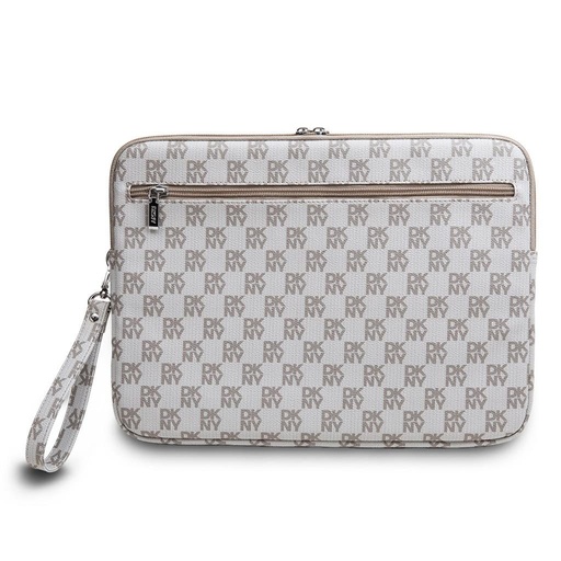 DKNY PU Leather Checkered Pattern and Stripe Laptop puzdro 13" - 14" (Béžový - DKCS14PVSHLE)
