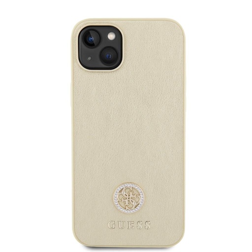 Apple iPhone 15 Guess PU 4G Strass Metal Logo puzdro (Zlatý) - GUHCP15SPS4DGPD