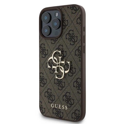 Apple iPhone 16 Pro Max Guess PU 4G Metal Logo puzdro (Hnedý) - GUHCP16X4GMGBR
