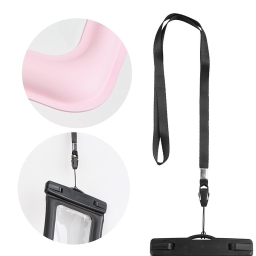 Univerzálny veľkosť 70x160mm AIRBAG plastový so zatváraním vodotesný puzdro (Ružový)