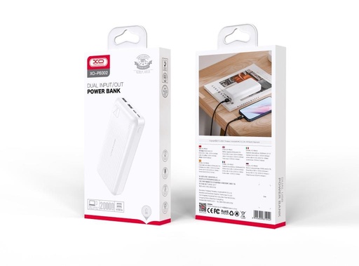XO PB302 power bank 20000 mAh (Biely) – digitálny displej