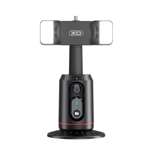 XO SS16 AI Bluetooth selfie tyč (Čierny) – dva LED svetlo, sledovanie tváre, automatický ovládanie