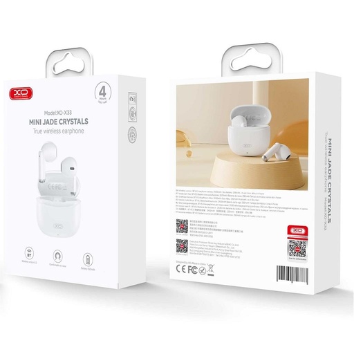 XO X33 bezdrôtový Bluetooth headset (Biely)