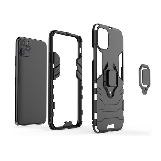 Apple iPhone 11 ring armor odolný proti nárazu zadný kryt (Čierny)