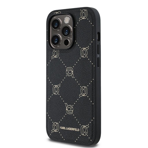 Apple iPhone 14 Pro Max Karl Lagerfeld PU Karl Heads Pattern MagSafe puzdro (Čierny) – KLHMP14XPGKHPHK