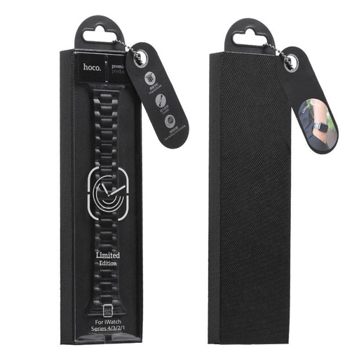 Hoco Apple Watch Series1/2/3/4/5 WB03 Grand steel strap(40mm), čierny