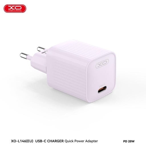 XO L146 PD 20W rýchlonabíjačka (Fialový) – USB-C konektor