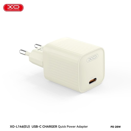 XO L146 PD 20W rýchlonabíjačka (Béžový) – USB-C konektor