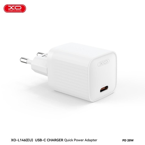 XO L146 PD 20W rýchlonabíjačka (Biely) – USB-C konektor
