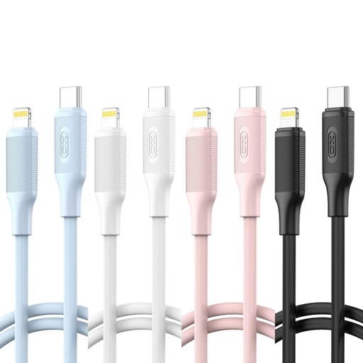 XO NB-Q265A USB-C–Lightning dátový kábel (Ružový) – Minimalist Series, 27W