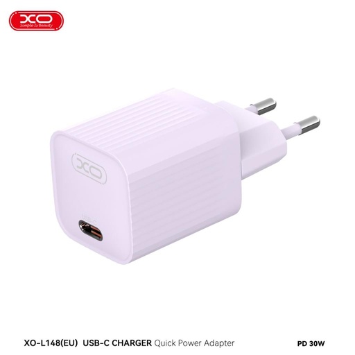 XO L148 PD 30W rýchlonabíjačka (Fialový) – USB-C konektor