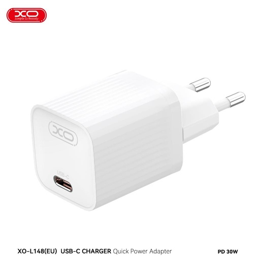 XO L148 PD 30W rýchlonabíjačka (Biely) – USB-C konektor