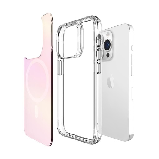Apple iPhone 15 Pro TOKO Pure rainbow magsafe zadný kryt (Ružový)
