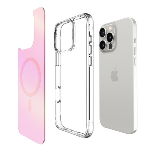 Apple iPhone 16 Pro TOKO Pure rainbow magsafe zadný kryt (Ružový)