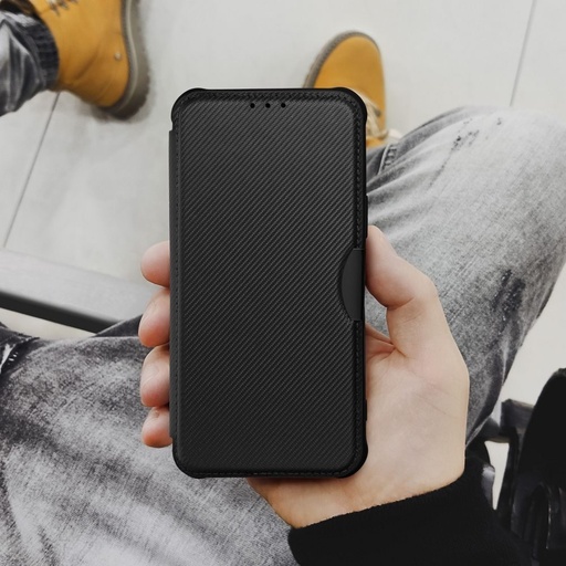 Samsung Galaxy A35 Razor magnetický odolný proti nárazu knižkové puzdro (Čierny)
