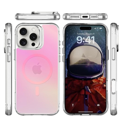 Apple iPhone 16 Pro Max TOKO Pure rainbow magsafe zadný kryt (Ružový)