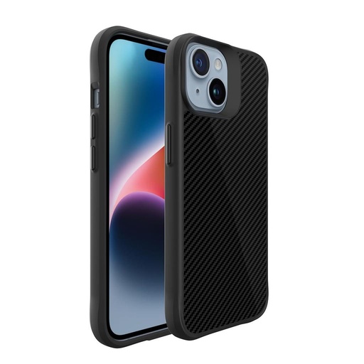 Apple iPhone 15 TOKO Carbon fiber zadný kryt (Čierny)