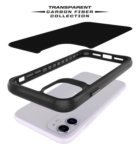 Apple iPhone 11 TOKO Carbon fiber zadný kryt (Čierny)
