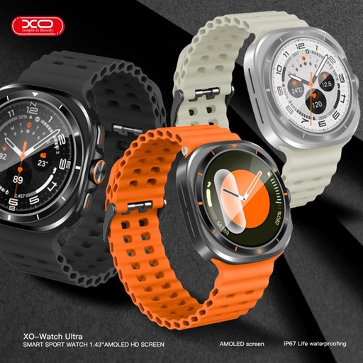 XO Watch Ultra AMOLED inteligentné hodinky (Čierny) – športové hodinky, prijatie hovoru, veľký s jasom displej