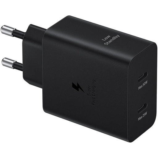 Samsung PD Dual USB-C sieťový rýchlonabíjačka 50W + USB-C kábel (Čierny)