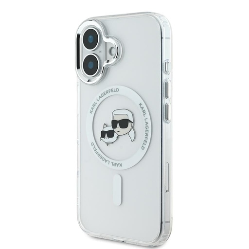 Apple iPhone 16 Karl Lagerfeld IML K&CH Heads Metal Frame MagSafe puzdro (Priehľadný) - KLHMP16SHLSKCH