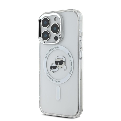 Apple iPhone 16 Pro Max Karl Lagerfeld IML K&CH Heads Metal Frame MagSafe puzdro (Priehľadný) - KLHMP16XHLSKCH