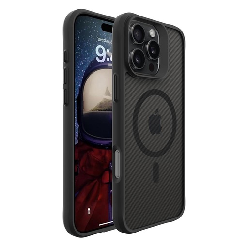 Apple iPhone 16 Pro Max TOKO Carbon fiber MagSafe zadný kryt (Čierny)