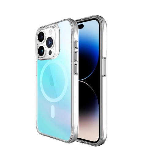 Apple iPhone 15 Pro TOKO Pure rainbow magsafe zadný kryt (Modrý)
