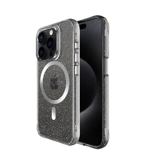 Apple iPhone 15 Pro TOKO Pure Glitter MagSafe zadný kryt (Strieborný)