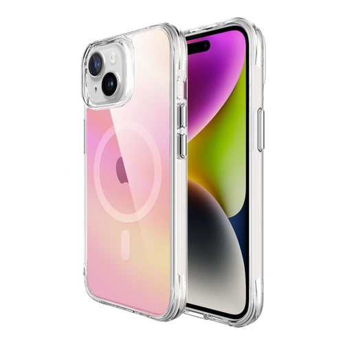 Apple iPhone 15 TOKO Pure rainbow magsafe zadný kryt (Ružový)
