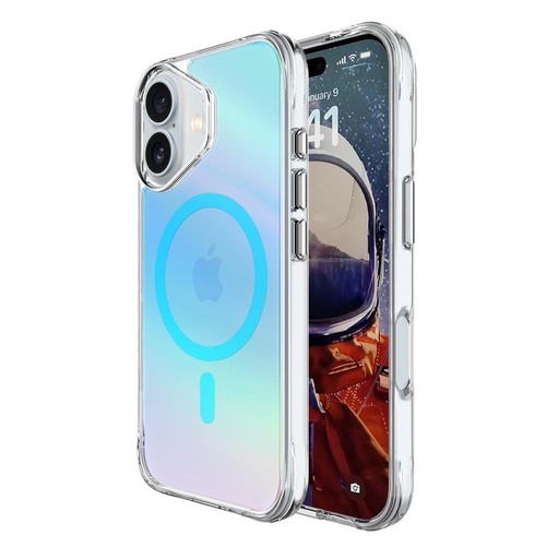 Apple iPhone 16 TOKO Pure rainbow magsafe zadný kryt (Modrý)