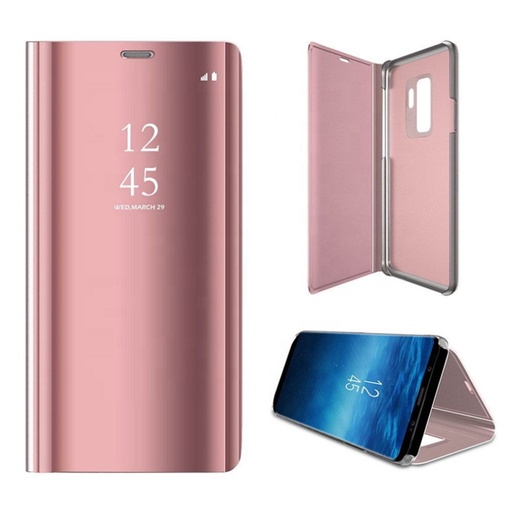 Samsung Galaxy A20e Priehľadný view knižkové puzdro (Ružový)