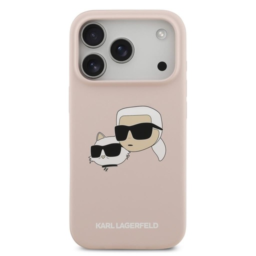Karl Lagerfeld Liquid Silicone Double Heads MagSafe puzdro iPhone 17 Pro (Ružový) - KLHMP17LSKCHPPLP