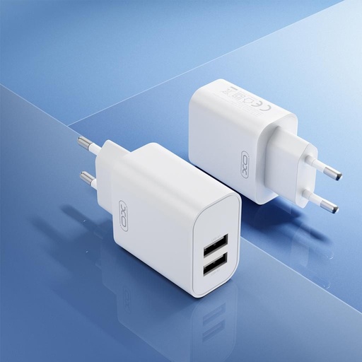 XO CE34 nástenný nabíjačka 2×USB 2.4A (Biely)
