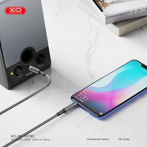 XO NB-R279C 3,5 mm – 3,5 mm audio kábel (Čierny) - 1,0 m